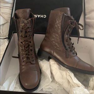 chanel army boots